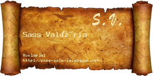 Sass Valéria névjegykártya